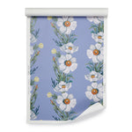 Ojai Matilija Cornflower Blue Wallpaper